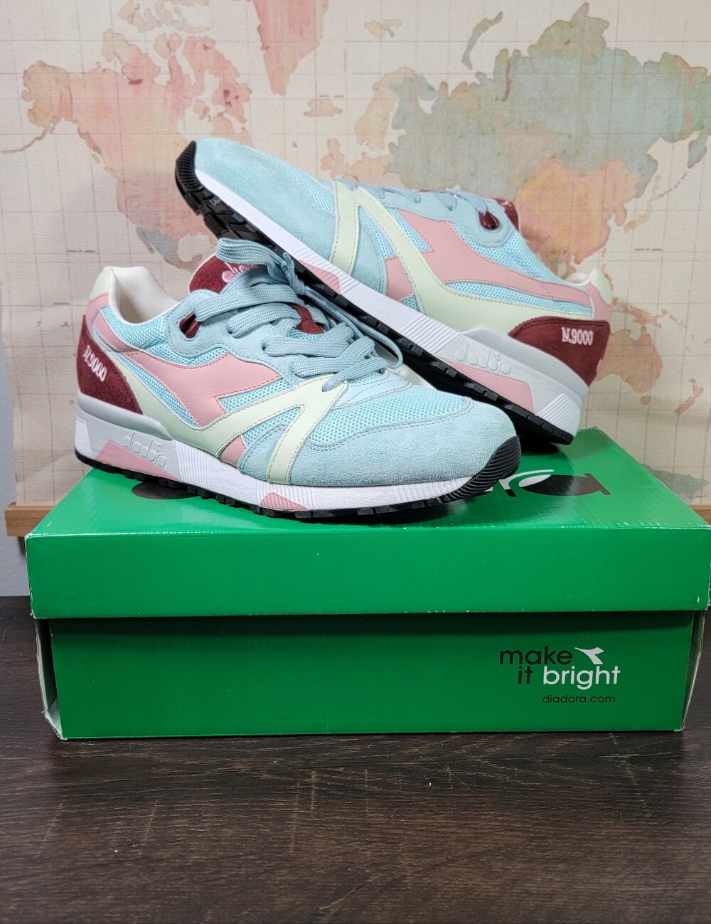 Diadora N9000 Made in Italy Blue Clear Water Men's Size 10.5